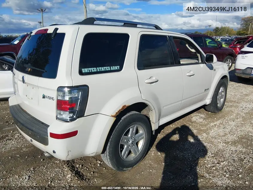 2009 MERCURY MARINER VIN 4M2CU39349KJ16118 — фото 4