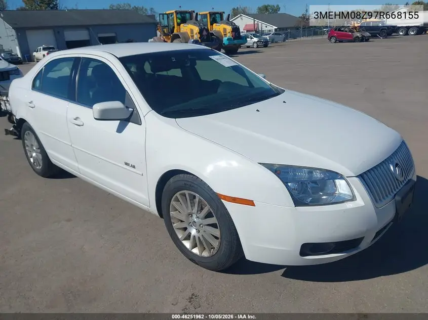 MERCURY MILAN 2007, VIN 3MEHM08Z97R668155