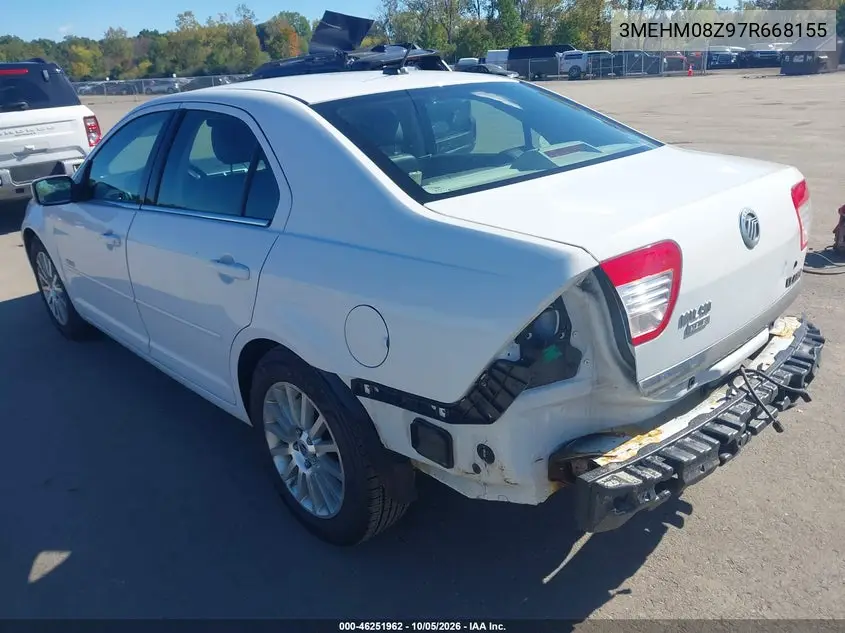 2007 MERCURY MILAN VIN 3MEHM08Z97R668155 — фото 3
