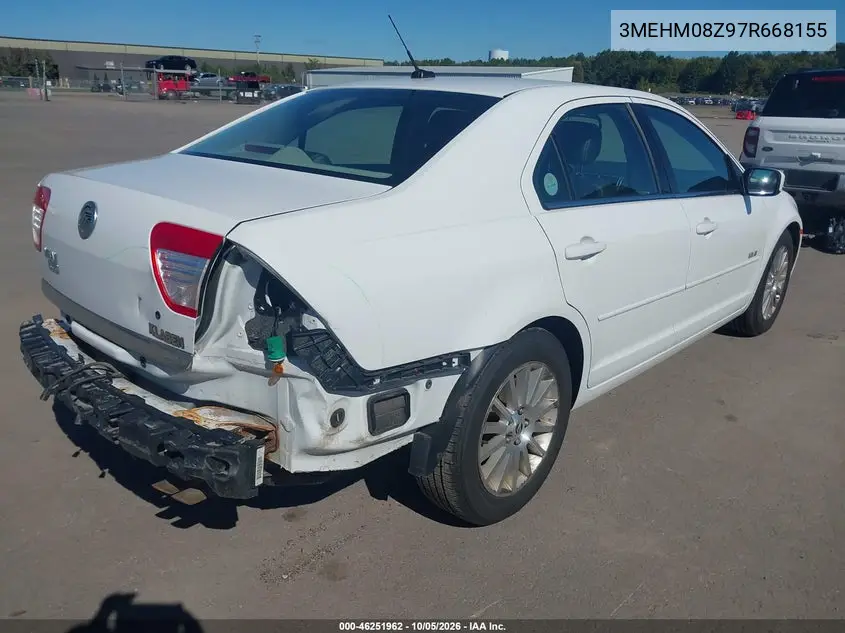 2007 MERCURY MILAN VIN 3MEHM08Z97R668155 — фото 4