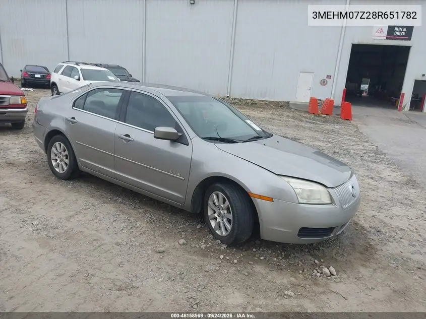 MERCURY MILAN 2008, VIN 3MEHM07Z28R651782