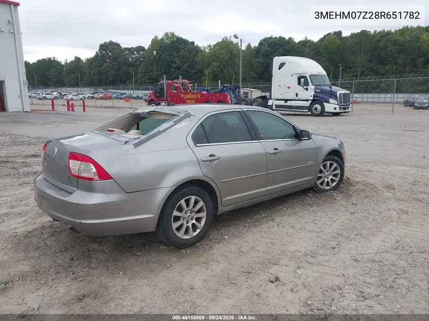 2008 MERCURY MILAN VIN 3MEHM07Z28R651782 — фото 4