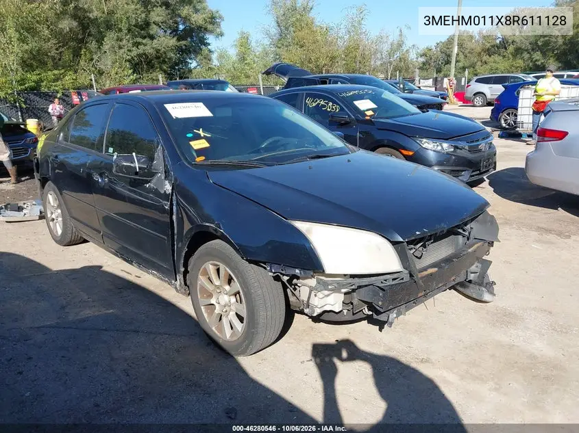 MERCURY MILAN 2008, VIN 3MEHM011X8R611128