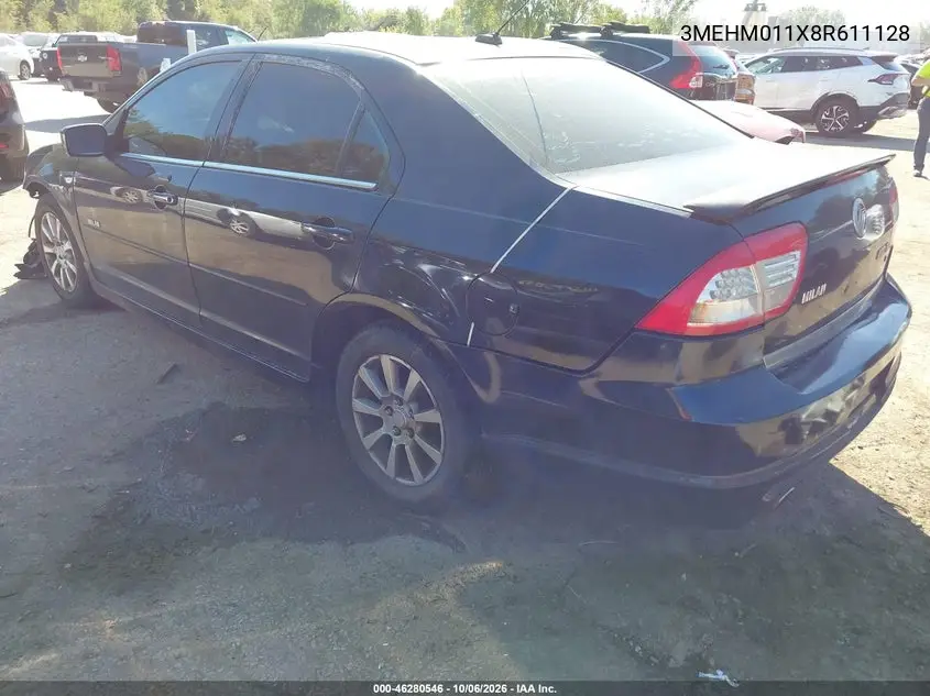 2008 MERCURY MILAN VIN 3MEHM011X8R611128 — фото 3
