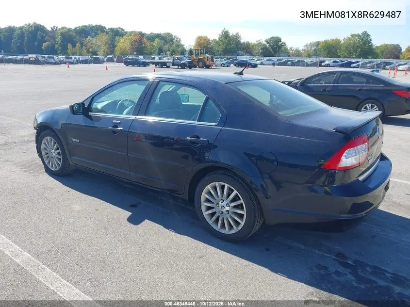 2008 MERCURY MILAN VIN 3MEHM081X8R629487 — фото 3