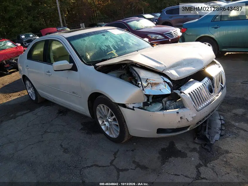 MERCURY MILAN 2008, VIN 3MEHM02128R643487