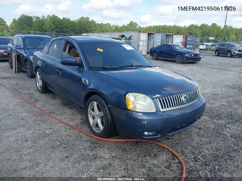 MERCURY MONTEGO 2005, VIN 1MEFM42195G617826