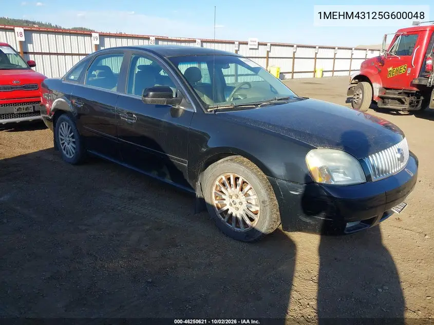 MERCURY MONTEGO 2005, VIN 1MEHM43125G600048