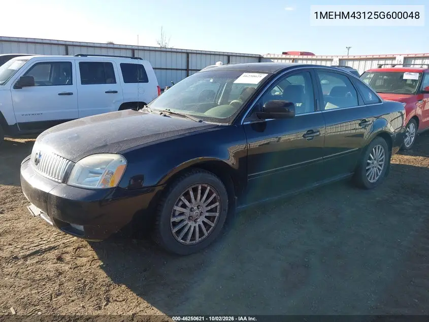 2005 MERCURY MONTEGO VIN 1MEHM43125G600048 — фото 2
