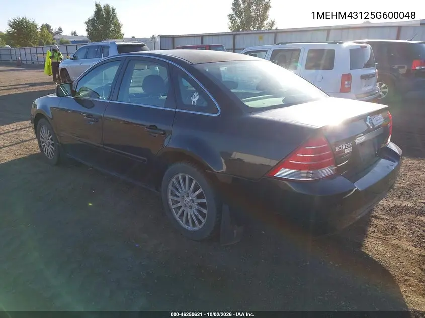 2005 MERCURY MONTEGO VIN 1MEHM43125G600048 — фото 3