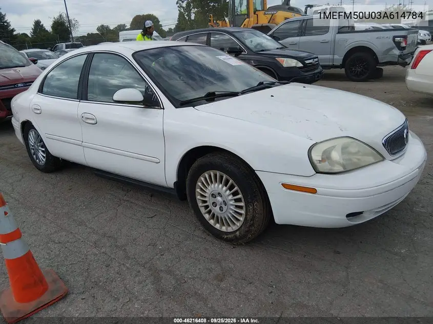 MERCURY SABLE 2003, VIN 1MEFM50U03A614784