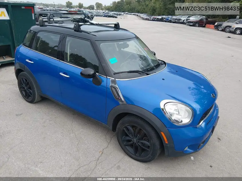 MINI COUNTRYMAN 2011, VIN WMWZC3C51BWH98435