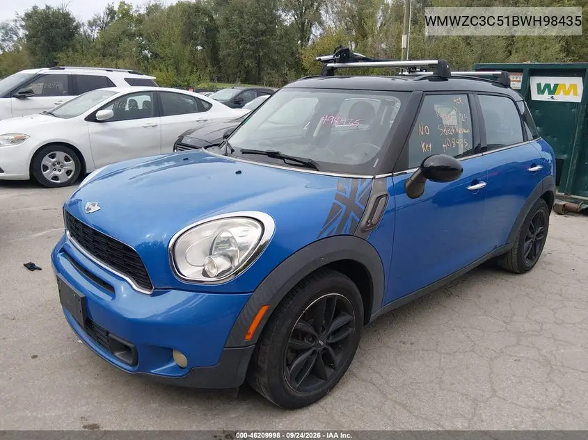 2011 MINI COUNTRYMAN VIN WMWZC3C51BWH98435 — фото 2