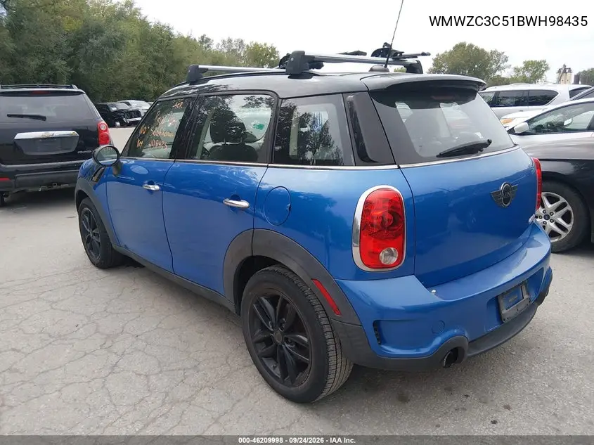 2011 MINI COUNTRYMAN VIN WMWZC3C51BWH98435 — фото 3