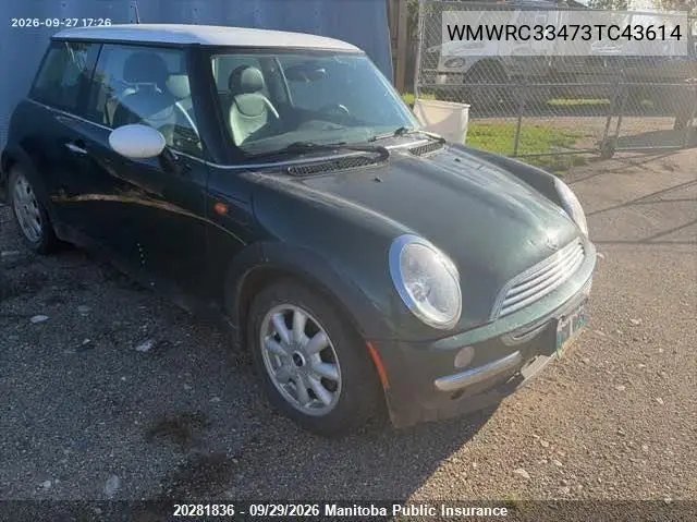 MINI COOPER 2003, VIN WMWRC33473TC43614