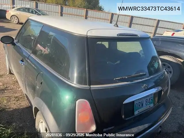 2003 MINI COOPER VIN WMWRC33473TC43614 — фото 3