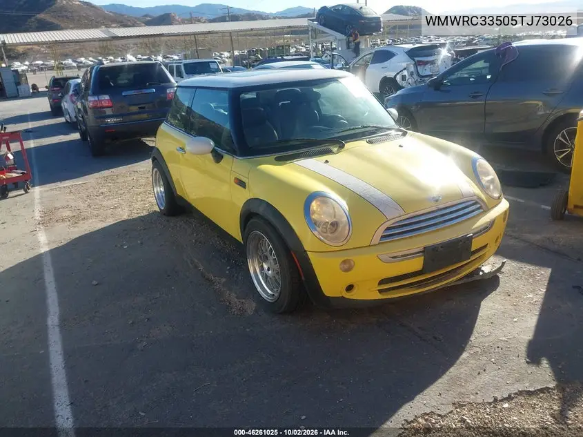 MINI COOPER 2005, VIN WMWRC33505TJ73026