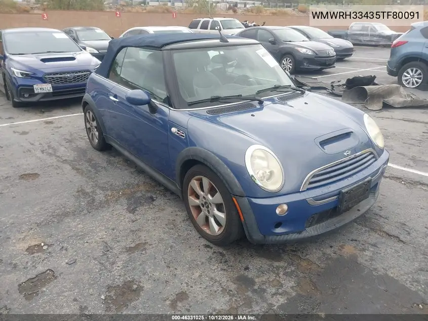 MINI COOPER 2005, VIN WMWRH33435TF80091