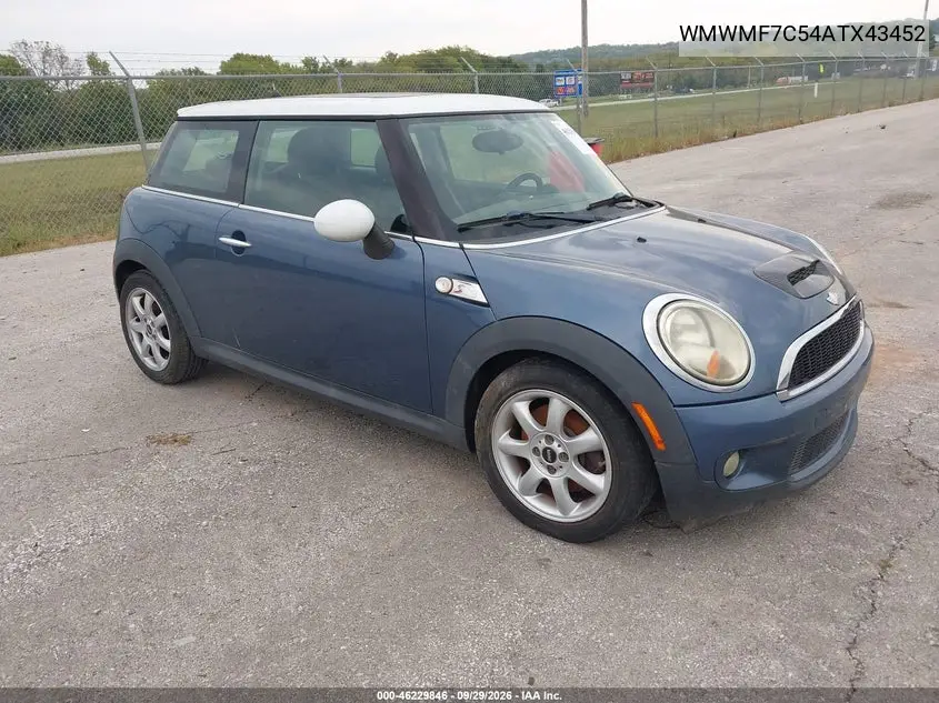 MINI COOPER 2010, VIN WMWMF7C54ATX43452