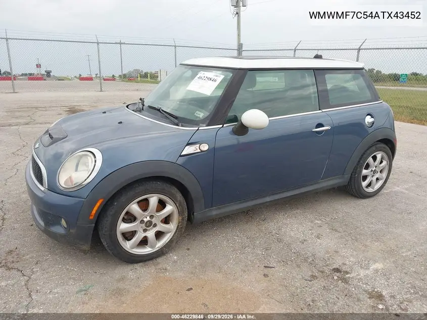 2010 MINI COOPER VIN WMWMF7C54ATX43452 — фото 2
