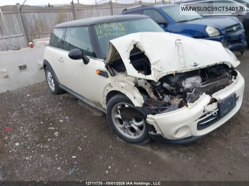 MINI COOPER 2012, VIN WMWSU3C59CT540176