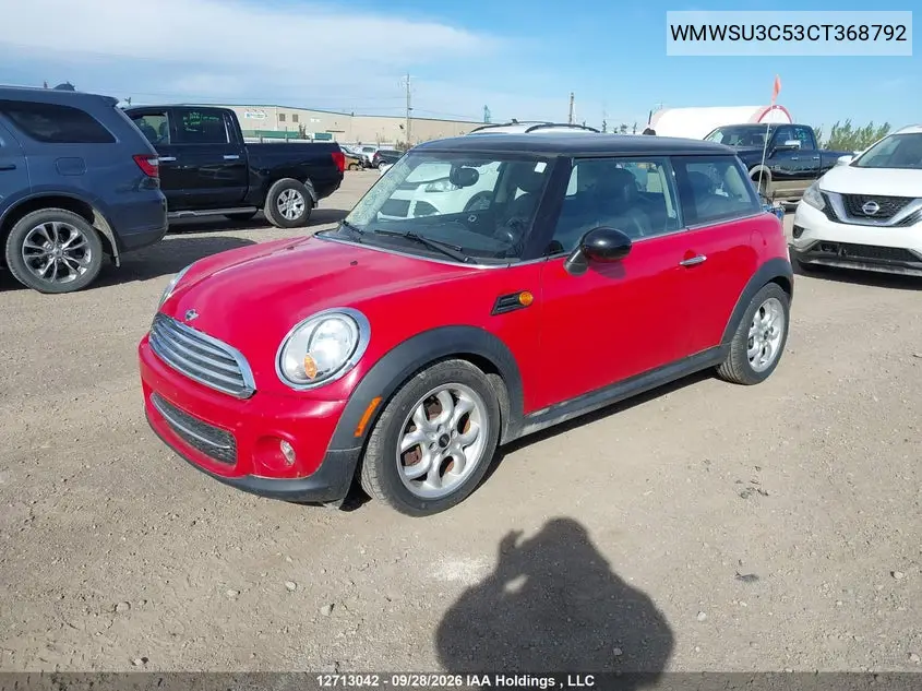 2012 MINI COOPER VIN WMWSU3C53CT368792 — фото 2