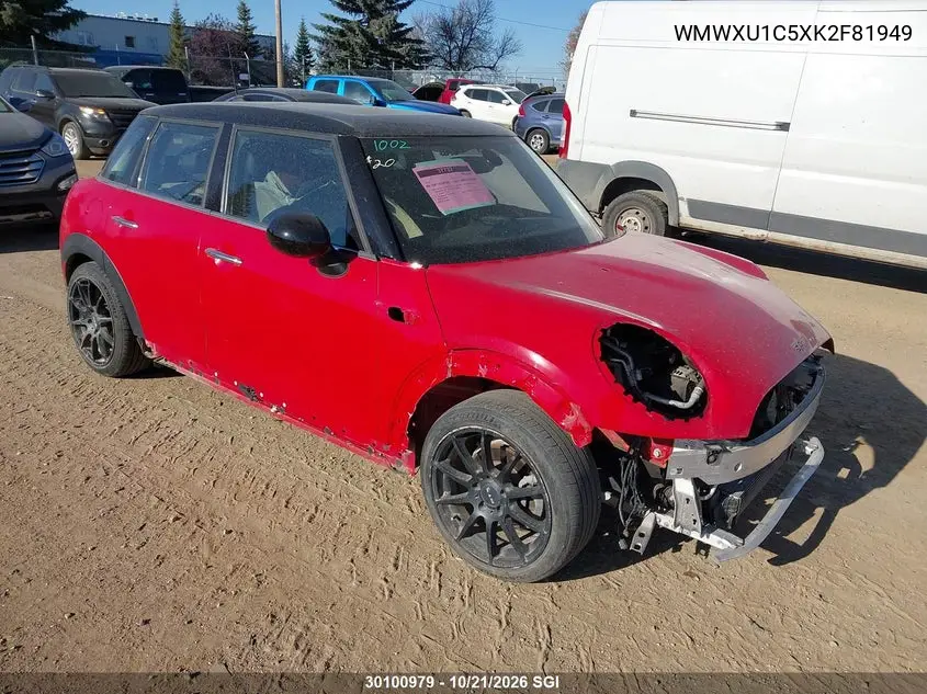 MINI COOPER 2019, VIN WMWXU1C5XK2F81949