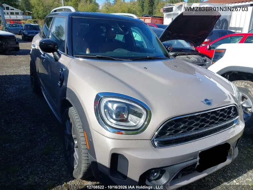 MINI COOPER 2022, VIN WMZ83BR01N3N26703
