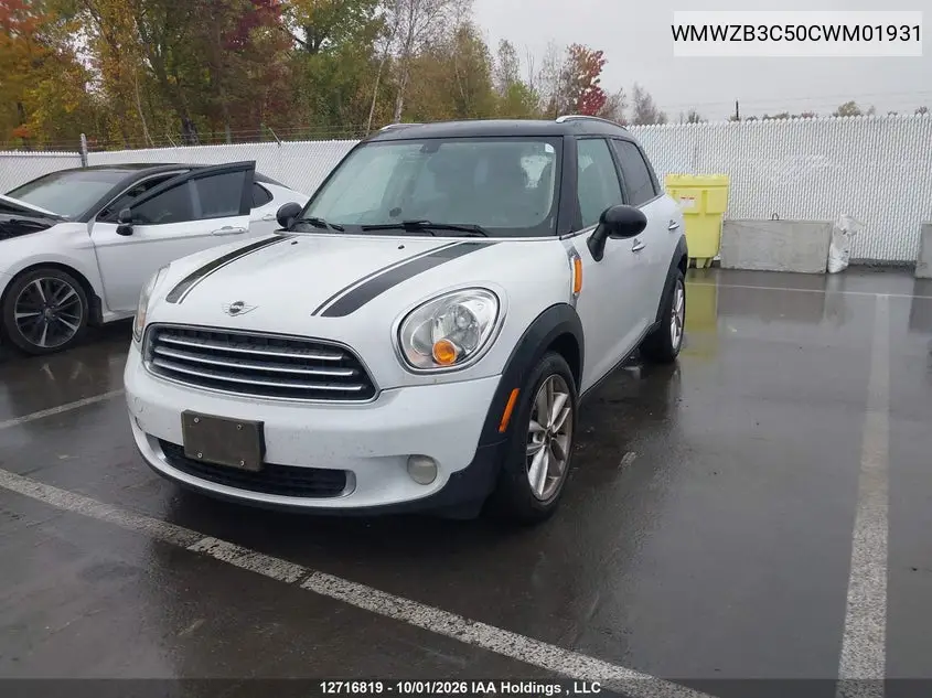 2012 MINI COUNTRYMAN VIN WMWZB3C50CWM01931 — фото 2