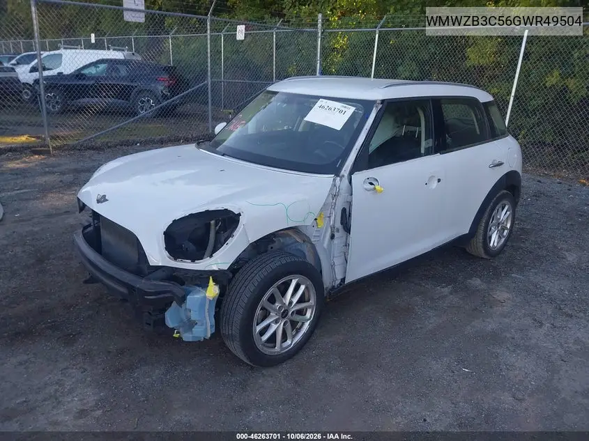 2016 MINI COUNTRYMAN VIN WMWZB3C56GWR49504 — фото 2