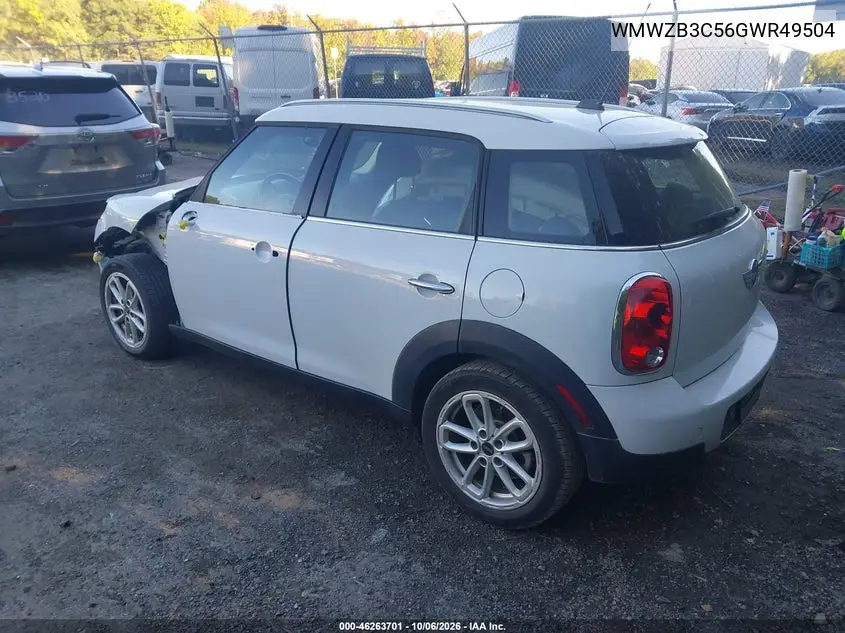 2016 MINI COUNTRYMAN VIN WMWZB3C56GWR49504 — фото 3