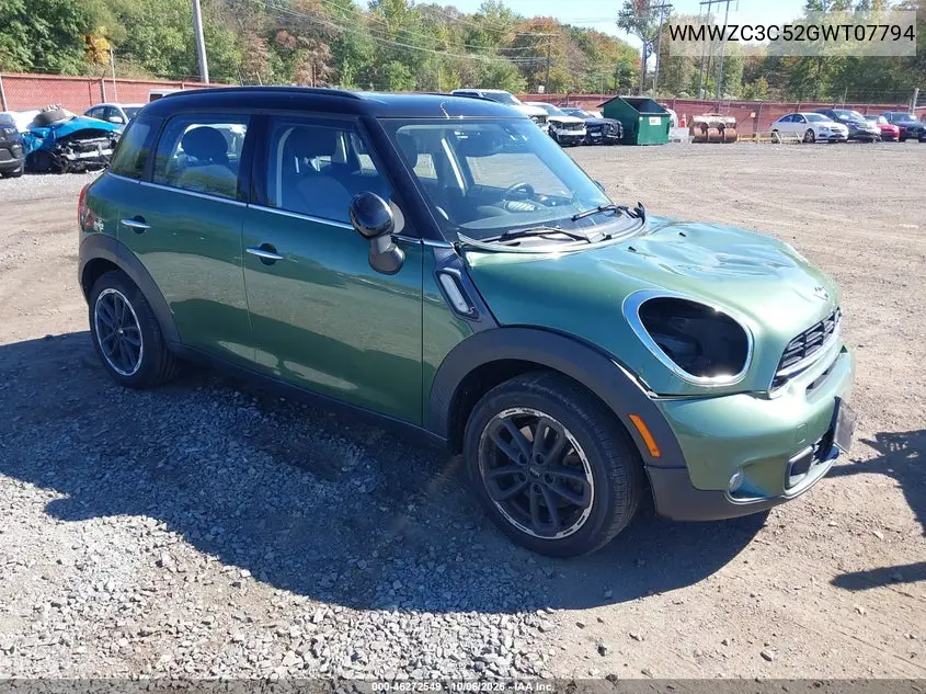 MINI COUNTRYMAN 2016, VIN WMWZC3C52GWT07794