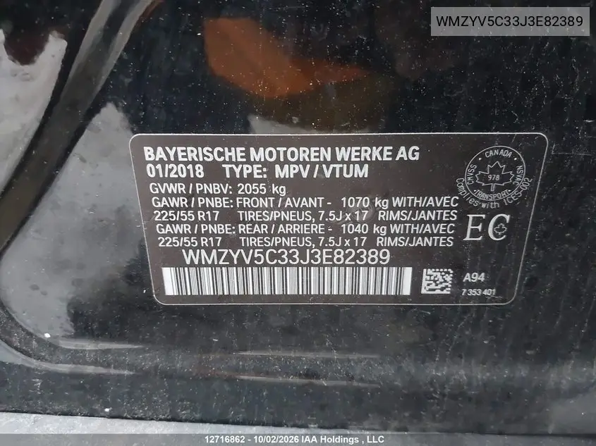 2018 MINI COUNTRYMAN VIN WMZYV5C33J3E82389 — фото 9