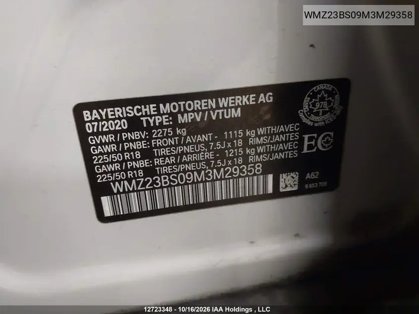 2021 MINI COUNTRYMAN VIN WMZ23BS09M3M29358 — фото 18