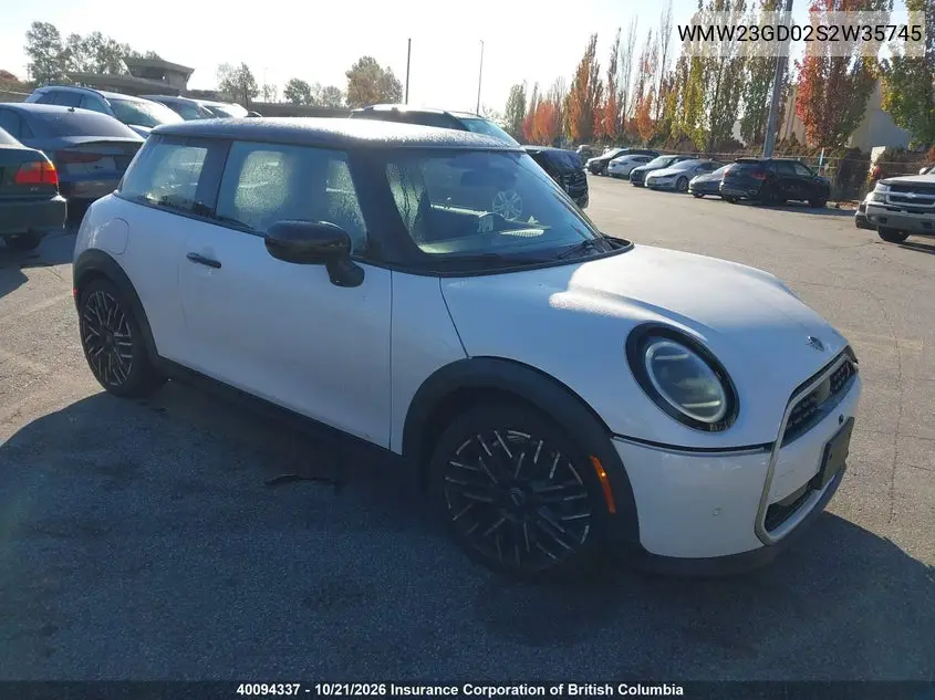 MINI HATCH 2025, VIN WMW23GD02S2W35745