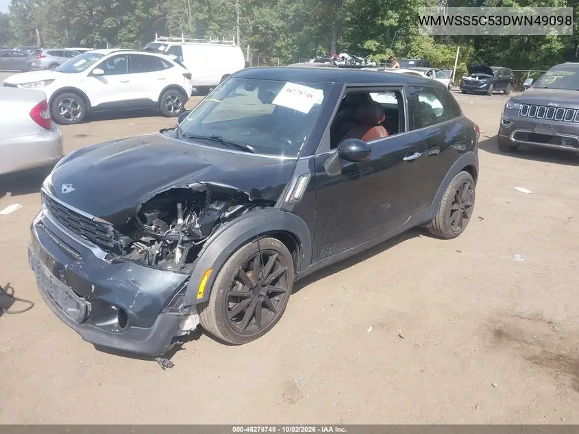 2013 MINI PACEMAN VIN WMWSS5C53DWN49098 — фото 2