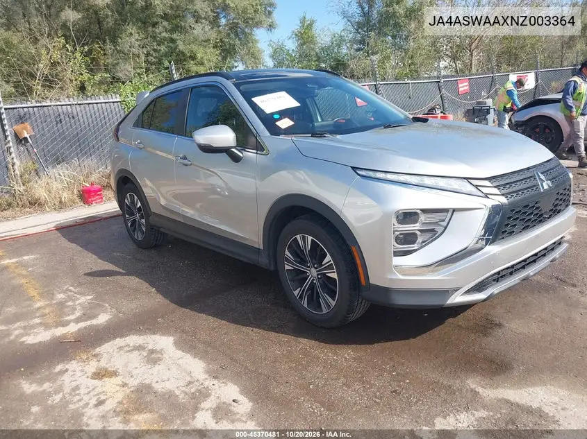 MITSUBISHI ECLIPSE CROSS 2022, VIN JA4ASWAAXNZ003364