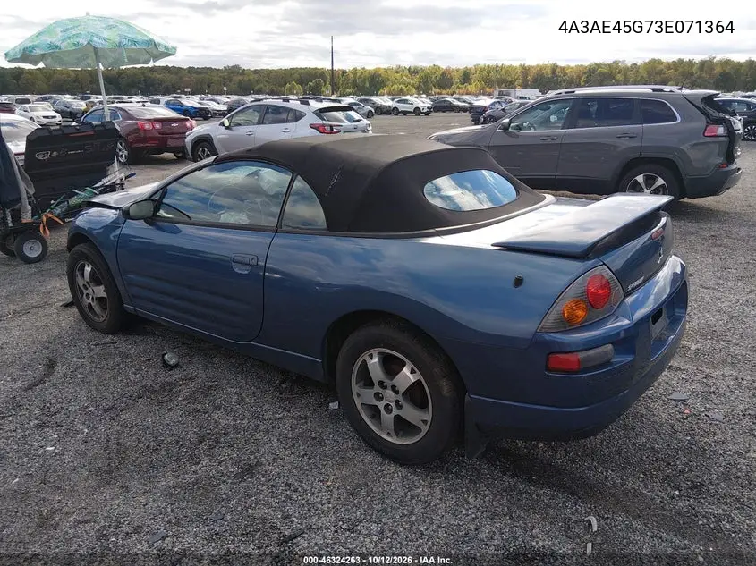 2003 MITSUBISHI ECLIPSE VIN 4A3AE45G73E071364 — фото 3