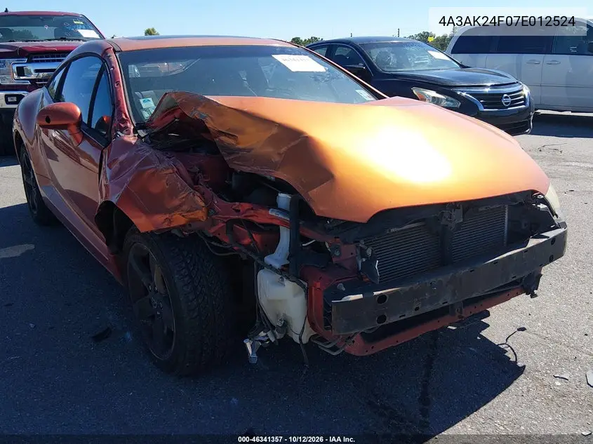 MITSUBISHI ECLIPSE 2007, VIN 4A3AK24F07E012524