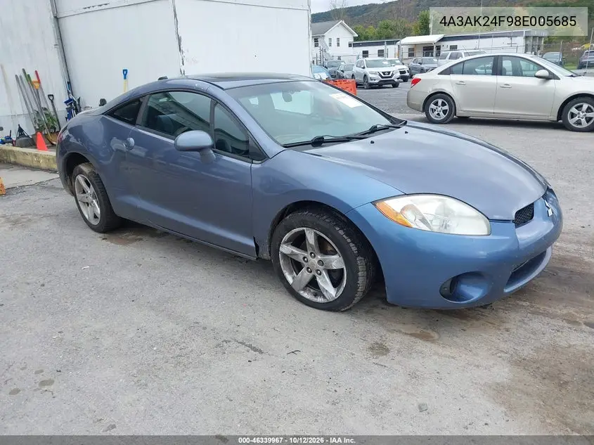 MITSUBISHI ECLIPSE 2008, VIN 4A3AK24F98E005685