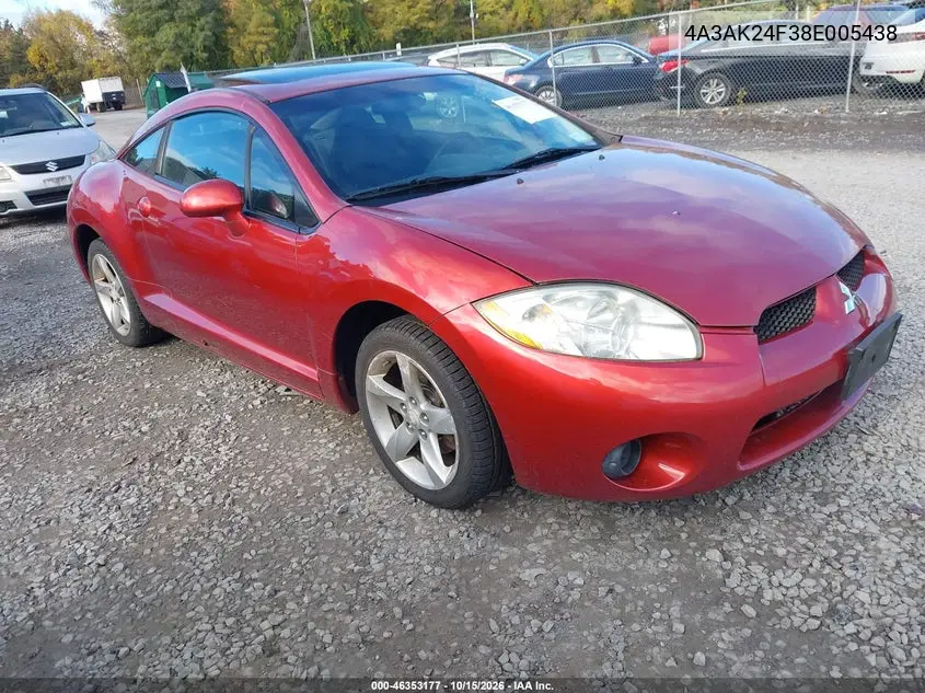 MITSUBISHI ECLIPSE 2008, VIN 4A3AK24F38E005438