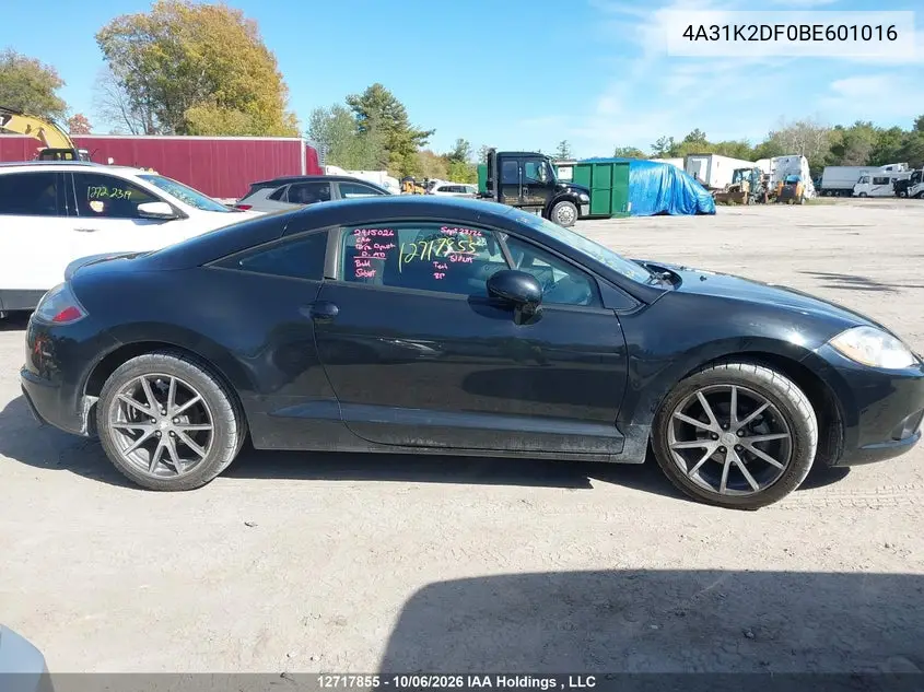 2011 MITSUBISHI ECLIPSE VIN 4A31K2DF0BE601016 — фото 13