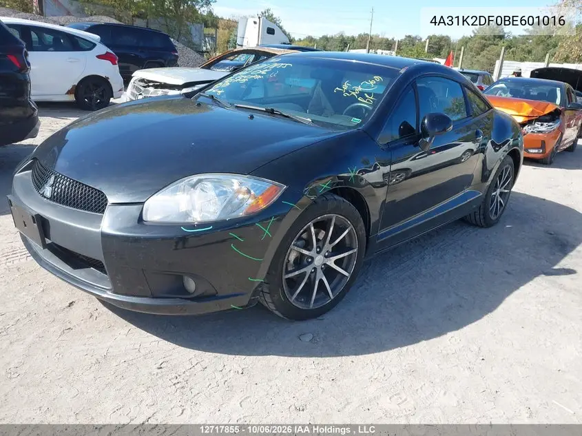 2011 MITSUBISHI ECLIPSE VIN 4A31K2DF0BE601016 — фото 6