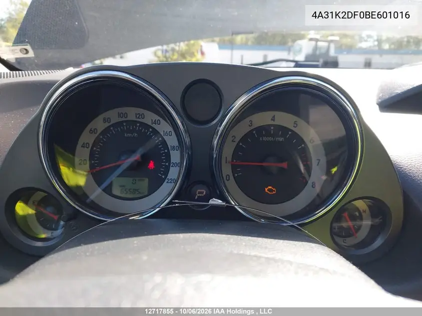 2011 MITSUBISHI ECLIPSE VIN 4A31K2DF0BE601016 — фото 7