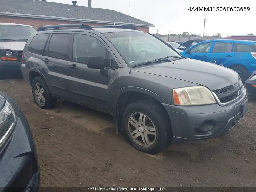 MITSUBISHI ENDEAVOR 2006, VIN 4A4MM31S06E603669