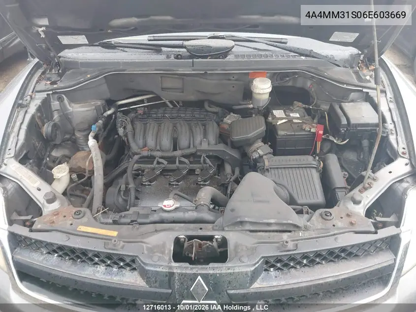 2006 MITSUBISHI ENDEAVOR VIN 4A4MM31S06E603669 — фото 10