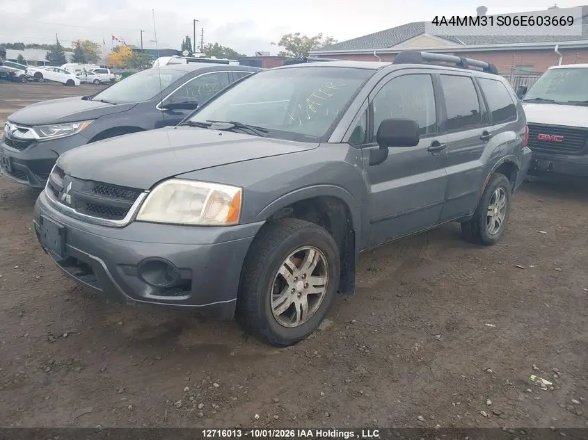 2006 MITSUBISHI ENDEAVOR VIN 4A4MM31S06E603669 — фото 2