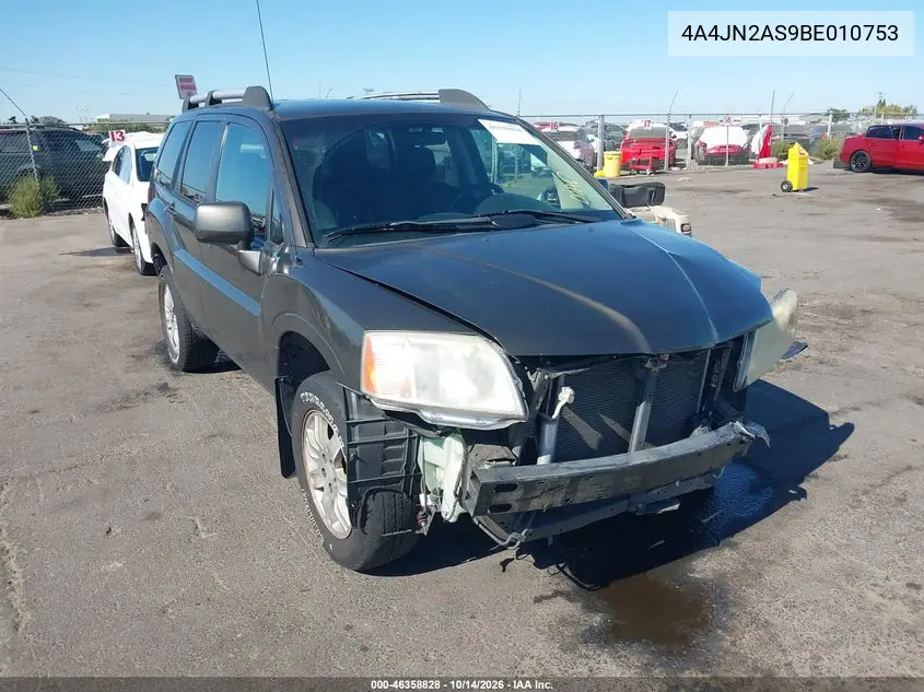 MITSUBISHI ENDEAVOR 2011, VIN 4A4JN2AS9BE010753