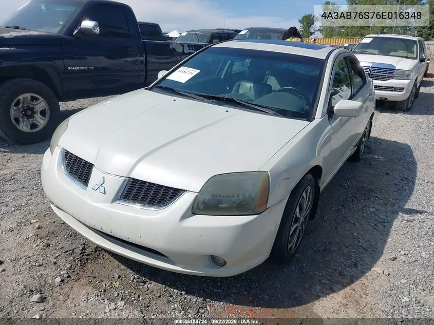 2006 MITSUBISHI GALANT VIN 4A3AB76S76E016348 — фото 2