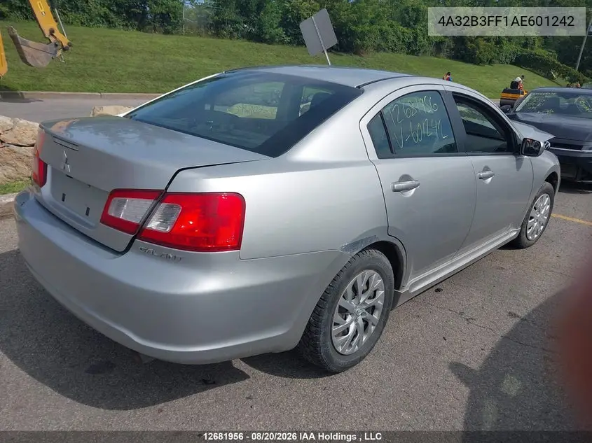 2010 MITSUBISHI GALANT VIN 4A32B3FF1AE601242 — фото 4